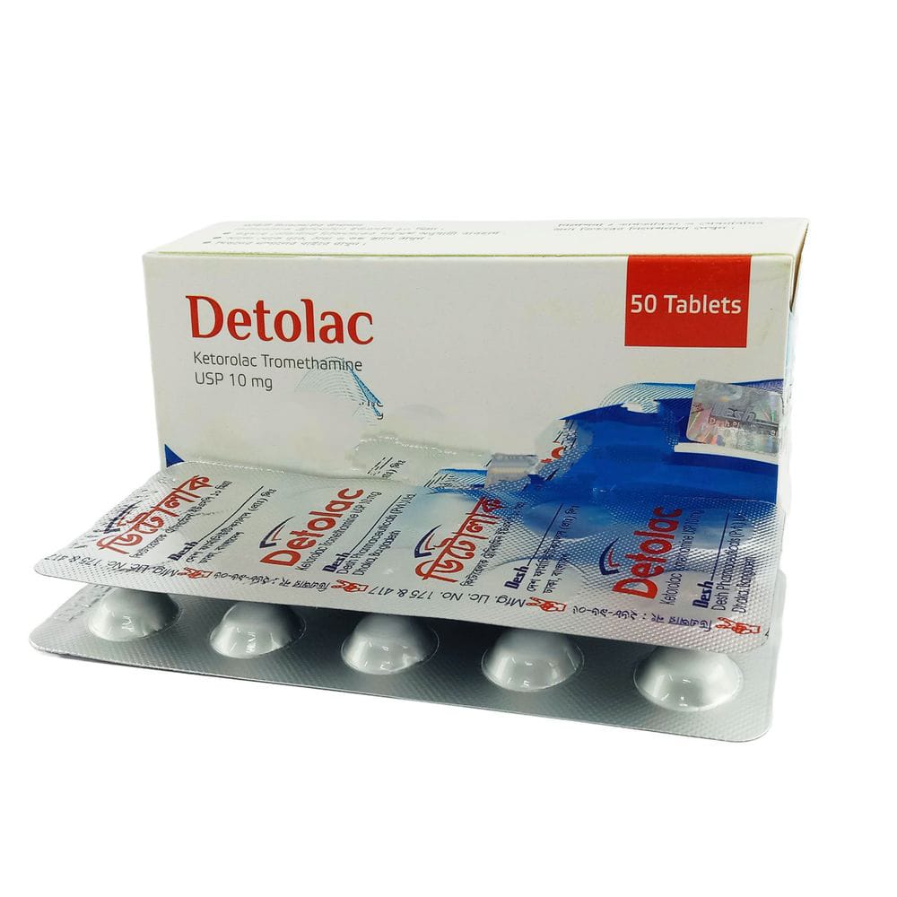 Tablet Detolac 10mg (50pcs) (Ketorolac Desh Phrm)